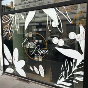 Enseigne et Vitrophanie - Autocollant vitrine extérieur - Esprit Ligne