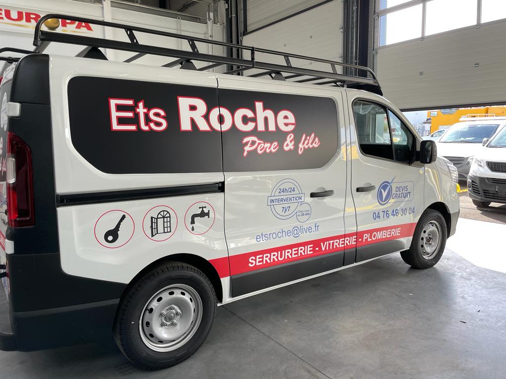 Enseigne et Vitrophanie - Flocages pour véhicule utilitaires - ETS Roche