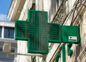 Enseigne et Vitrophanie - Croix de pharmacie